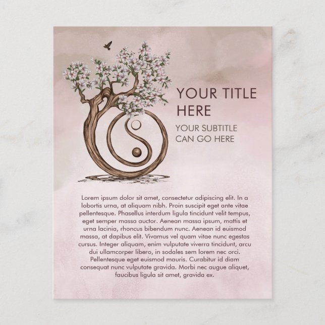 Yin Yang Magnolia Blommar Träd Flygblad (Framsidan)