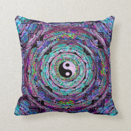 Yin Yang Mandala i purpurfärgade färger Kudde