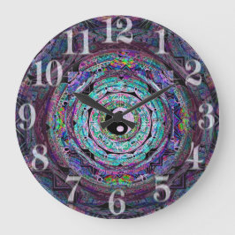 Yin Yang Mandala i purpurfärgade färger Stor Klocka