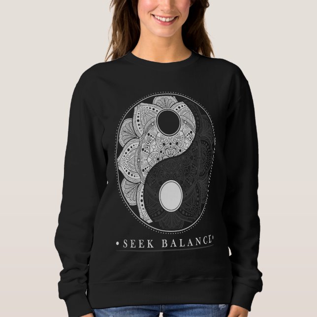 Yin Yang Mandala Native American Shamanic T Shirt (Framsida)