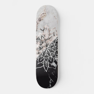 Yin Yang Mandala på Marble #1 Mini Skateboard Bräda 18,5 Cm