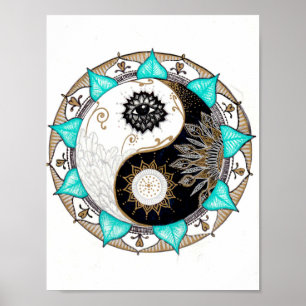 Yin Yang Mandala Poster