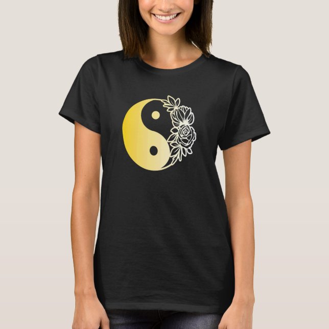 Yin Yang Mandala Qi Gong Yoga Tai Chi T Shirt (Framsida)