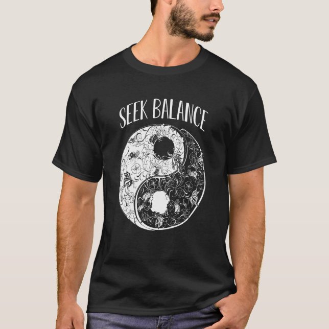 Yin Yang Mandala Seek Balance Native American Sham T Shirt (Framsida)