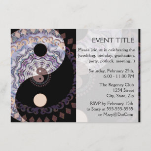 Yin Yang Mandala-symbol Inbjudningar