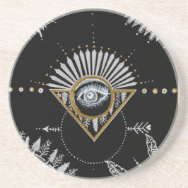 Yin Yang Mandala Underlägg Sandsten