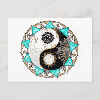 Yin Yang Mandala Vykort
