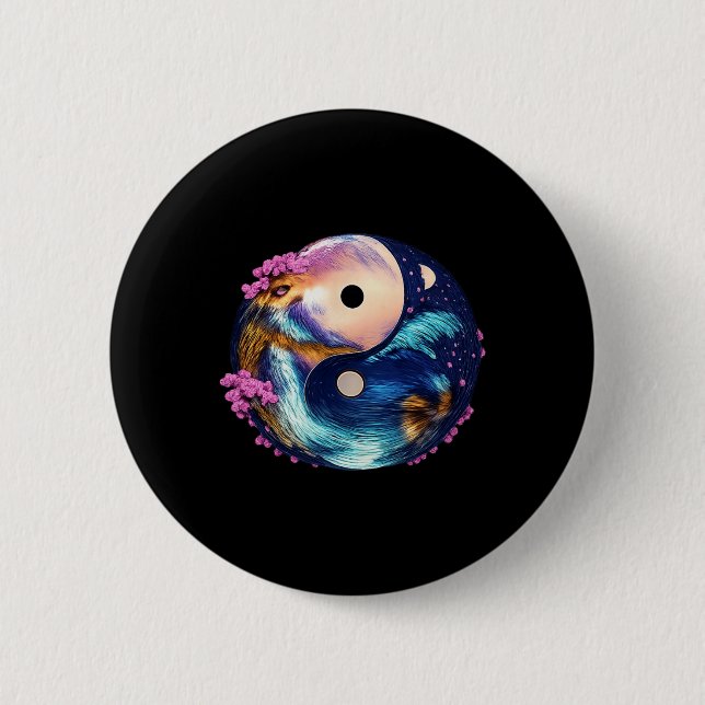 Yin Yang Mandala Zen Harmoni Lance Yoga Meditation Knapp (Framsida)