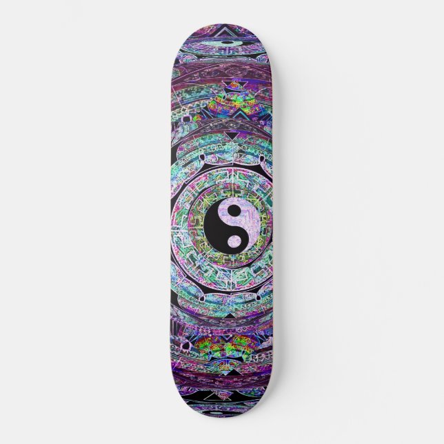 Yin Yang Mandalalilor Skateboard Bräda 19,5 Cm (Framsida)
