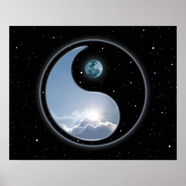 Yin Yang Måne Sol Poster (Framsidan)