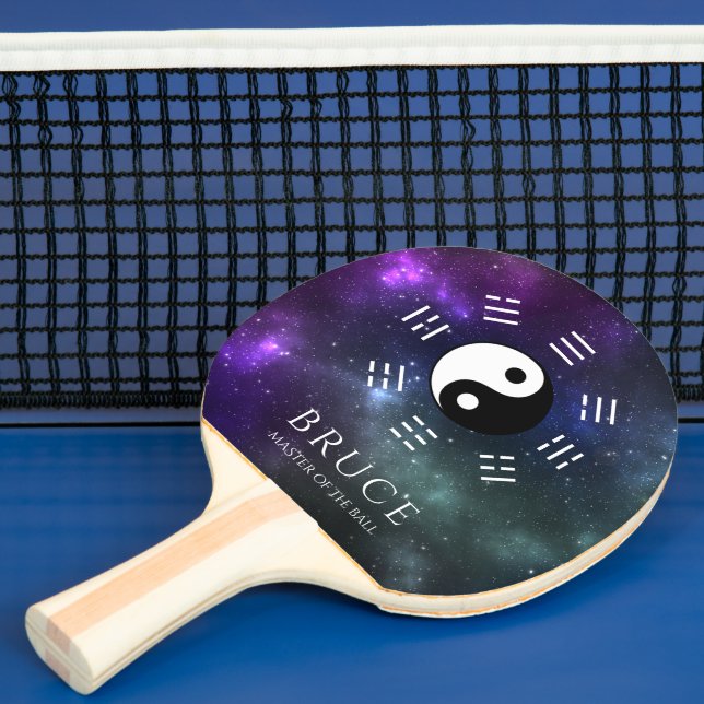Yin Yang med Bagua Trigram Symbols I-Ching Pingisracket (Insitu)