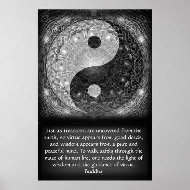 Yin Yang med Buddha-citat Poster (Framsidan)