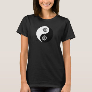 Yin Yang med buddhism Dharma-hjul T Shirt