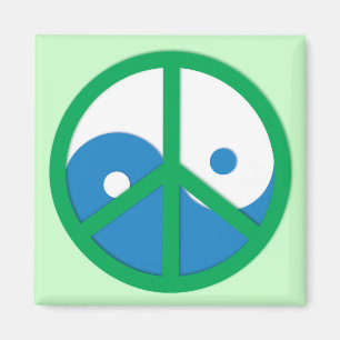 Yin-Yang med Fredstecken Magnet