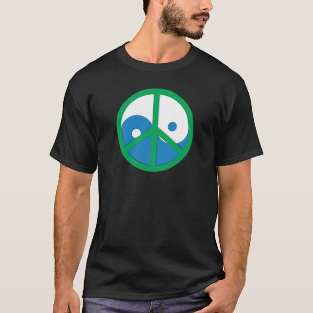 Yin-Yang med Fredstecken Tee (Framsida)