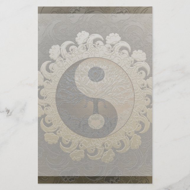 Yin Yang med livets träd av Amelia Carrie Brevpapper (Framsida)