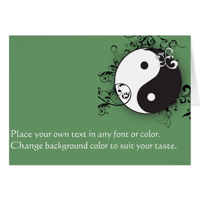 Yin-Yang med rullning Hälsningskort (Framsidan Horizontal)