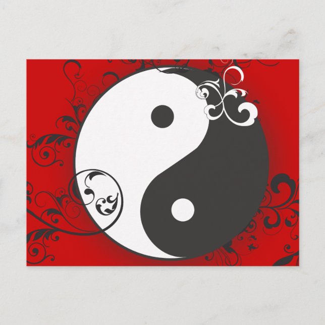 Yin-Yang med rullning Vykort (Framsida)