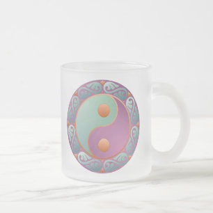 Yin Yang Medallion Violet Turcos Frostad Glasmugg