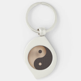 Yin Yang Metall Keychain Swirl Silverfärgad Nyckelring