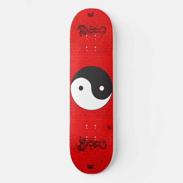 Yin-Yang Mini Skateboard Bräda 18,5 Cm (Framsida)