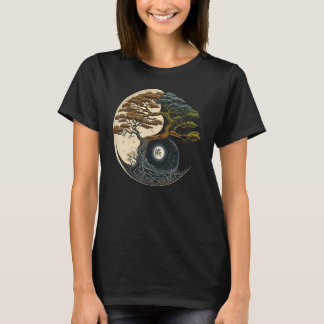 Yin Yang Miniature Livets träd om Buddhist Bonsai T Shirt