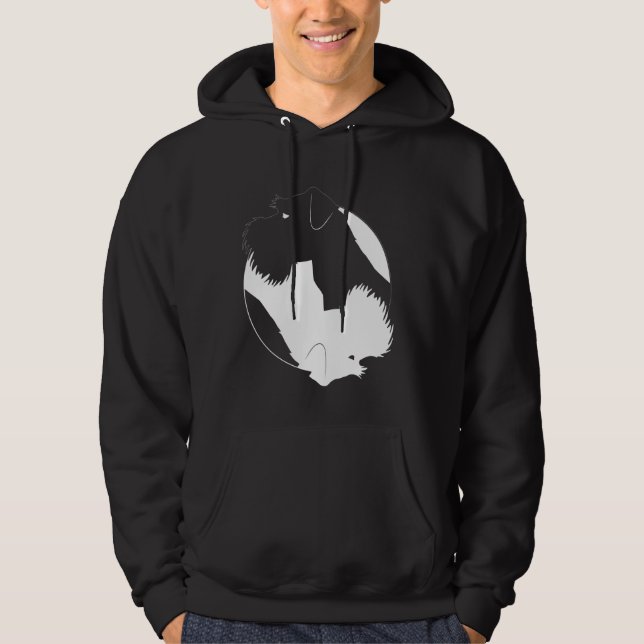 Yin Yang Miniature Schnauzer Rolig hund Symbol Med Hoodie (Framsida)