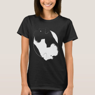 Yin Yang Miniature Schnauzer Rolig hund Symbol Med T Shirt