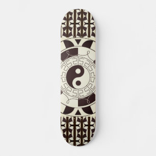 Yin Yang Mönster Skateboard Deck