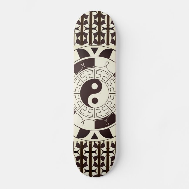 Yin Yang Mönster Skateboard Deck (Framsida)