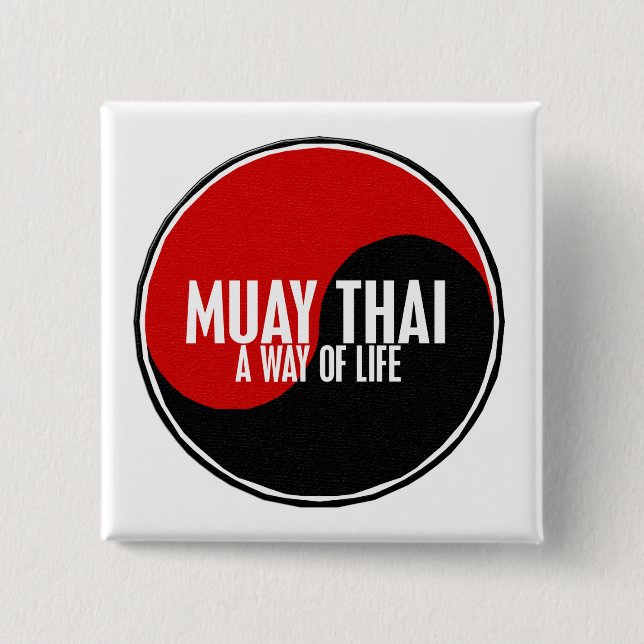 Yin Yang Muay thailändsk 1 Knapp (Framsida)