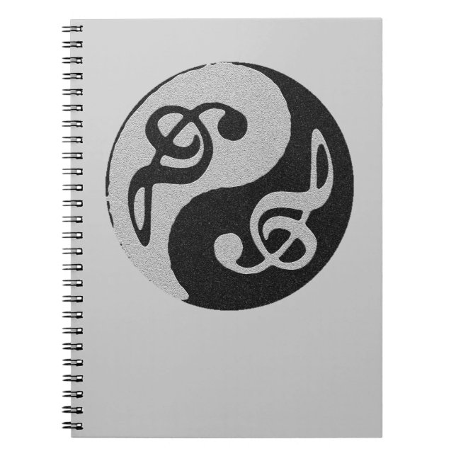 Yin Yang Music clave-anteckning Anteckningsbok (Framsidan)
