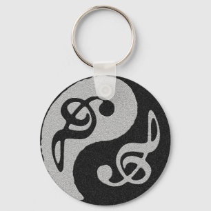 Yin Yang Music clave-anteckning Nyckelring