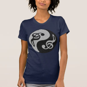 Yin Yang Music clave-anteckning Tee Shirt