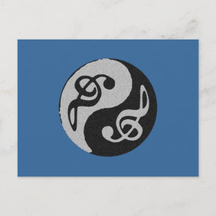 Yin Yang Music clave-anteckning Vykort