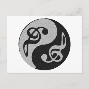 Yin Yang Music clave-anteckning Vykort