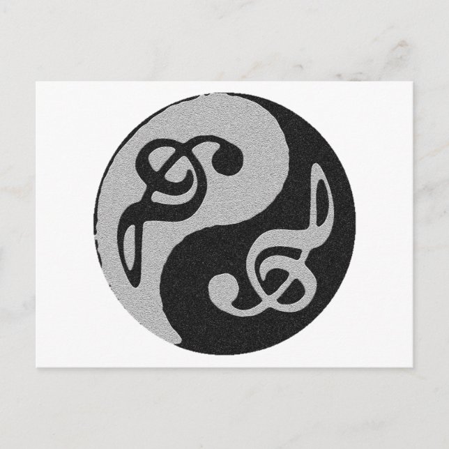 Yin Yang Music clave-anteckning Vykort (Framsida)