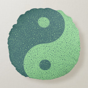 Yin Yang Musik noter Rund Kudde