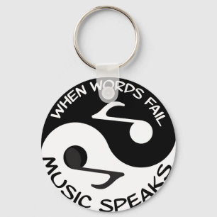 Yin yang musik nyckelring