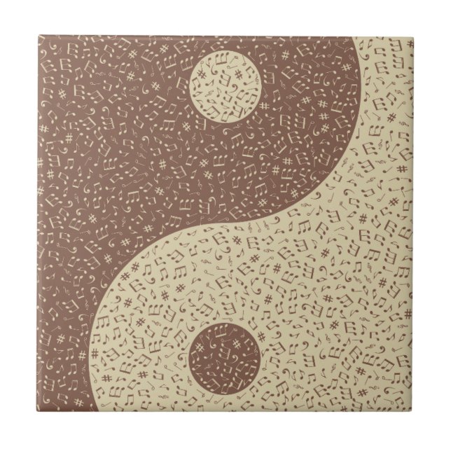 Yin Yang Musiknoter Kakelplatta (Framsidan)