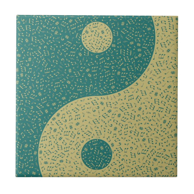 Yin Yang Musiknoter Kakelplatta (Framsidan)