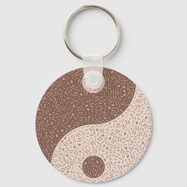 Yin Yang Musiknoter  Nyckelring (Framsida)