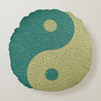 Yin Yang Musiknoter Rund Kudde