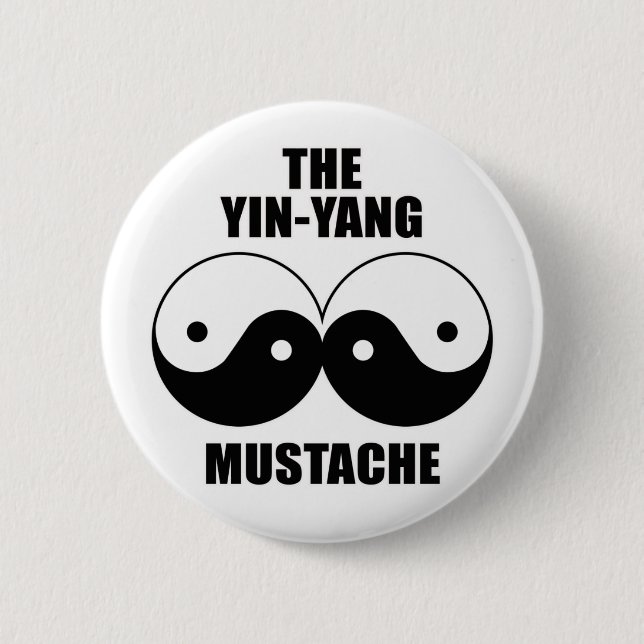 Yin-Yang mustasch Knapp (Framsida)