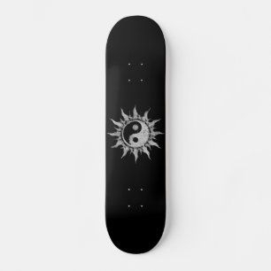 Yin-yang - Mystic sol - Mandala dualiteter. Mini Skateboard Bräda 18,5 Cm