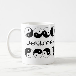 Yin Yang namn som roterar symboler Kaffemugg