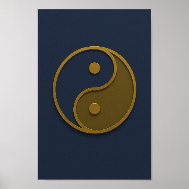 Yin Yang Navy Bronze Poster (Framsidan)