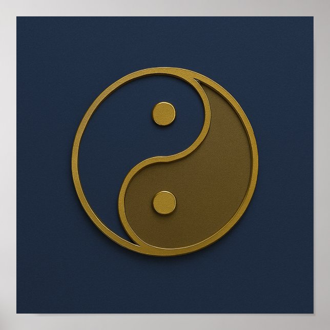 Yin Yang Navy Bronze Poster (Framsidan)