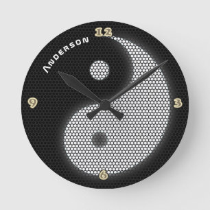 YIN YANG Neon Light Stil Personlig Wall Rund Klocka