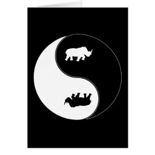 Yin Yang noshörning Hälsningskort
